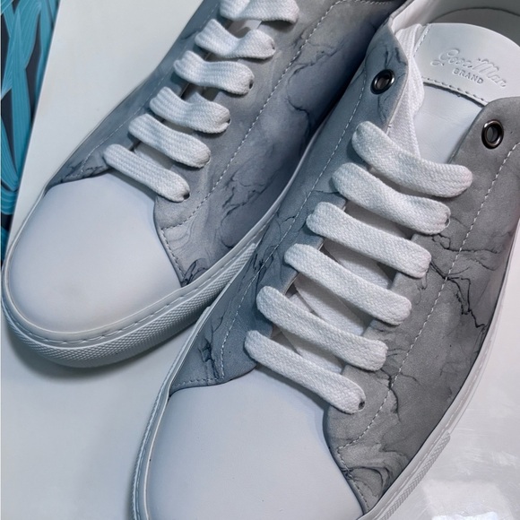 The Good Man Brand Leather White and Gray Men's Marbled Sneakers- NWOT, size 10 - Picture 2 of 7